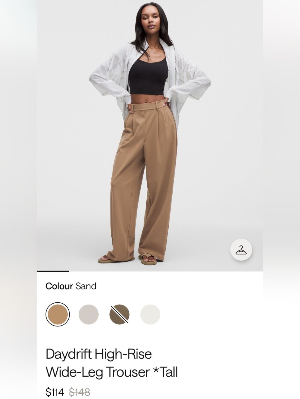 Lululemon Daydrift High-Rise Wide-Leg Trousers in Sand